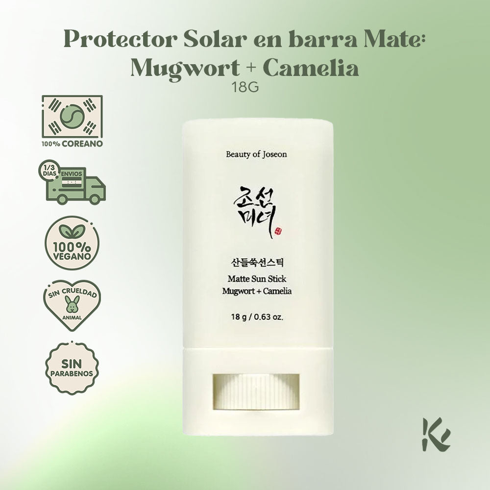 Beauty Of Joseon Matte Sun Stick: Mugwort + Camelia - Protector Solar en Barra SPF50 PA++++ - Korean Skin Care