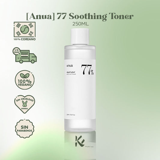 ANUA - 77 Soothing Toner 250 ML - Extracto de Hoja de Corazón 77% + Calma y Protección - Korean Skin Care