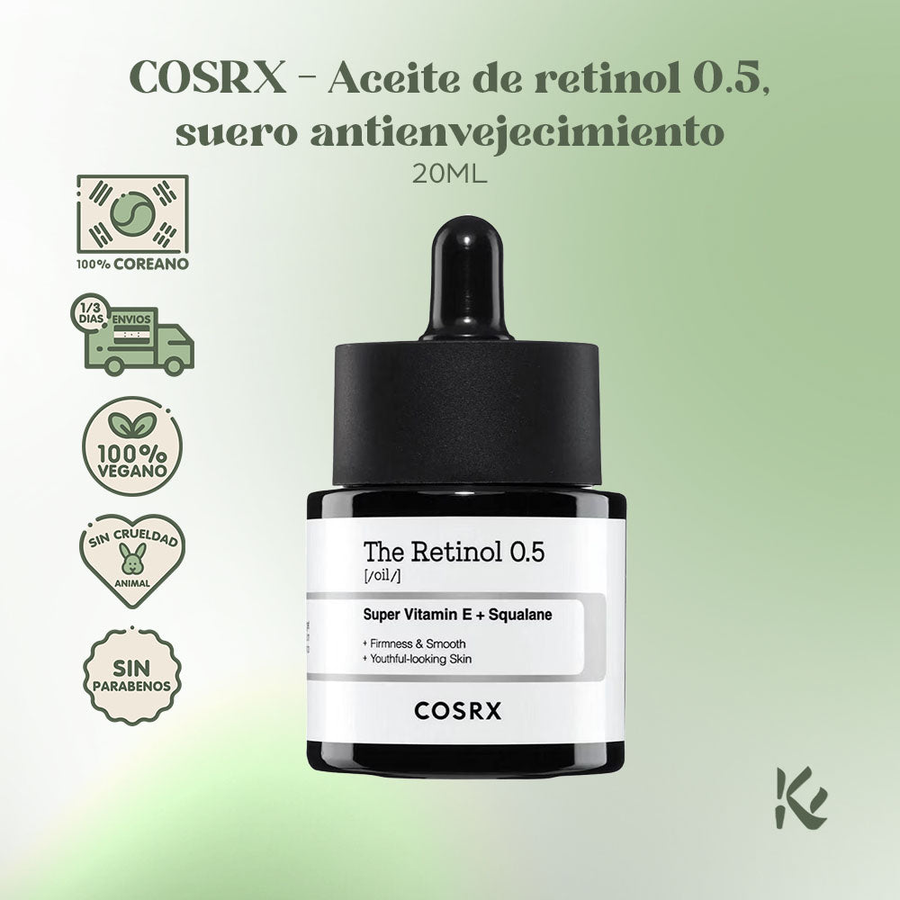 COSRX THE RETINOL 0.5 SÉRUM - Retinol, Escualano y Vitamina E 🧴✨ - Korean Skin Care