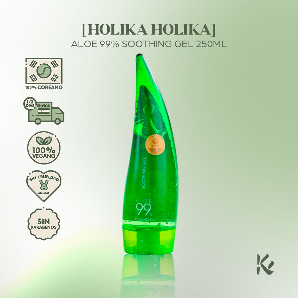 Holika Holika Aloe 99% Soothing Gel - Aloe Vera Fermentado - Hidrata y calma la piel seca - Korean Skin Care