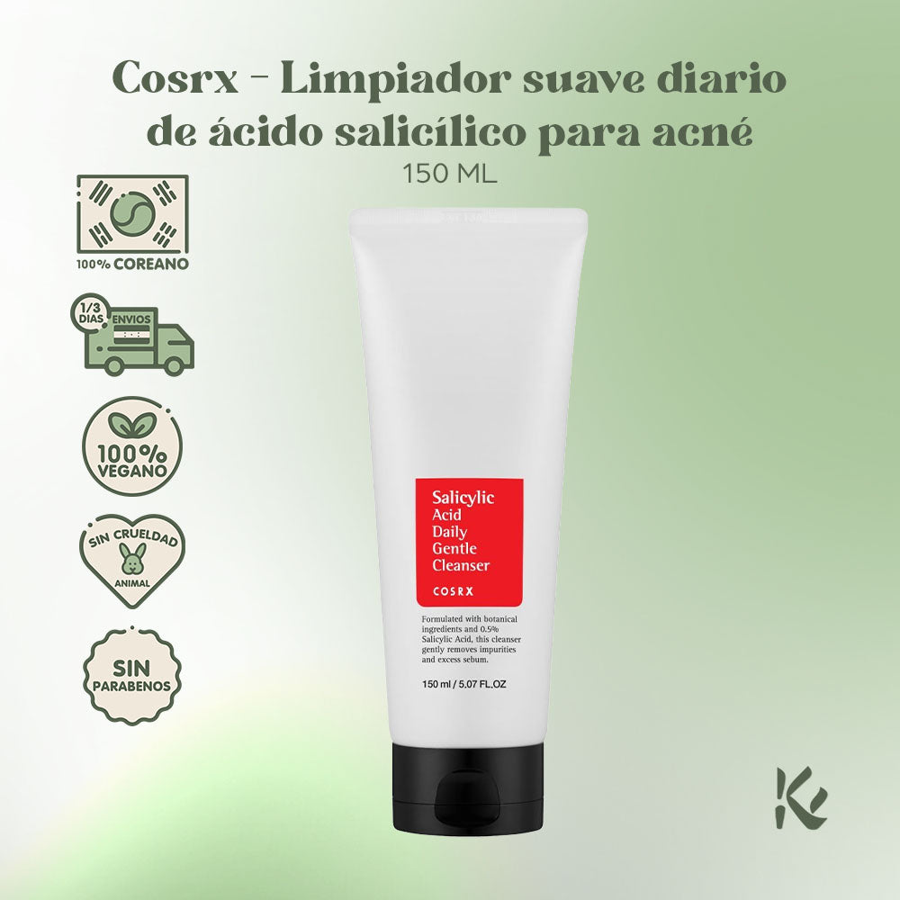 COSRX - SALICYLIC ACID DAILY GENTLE CLEANSER - Ácido Salicílico para una Piel Clara - Korean Skin Care