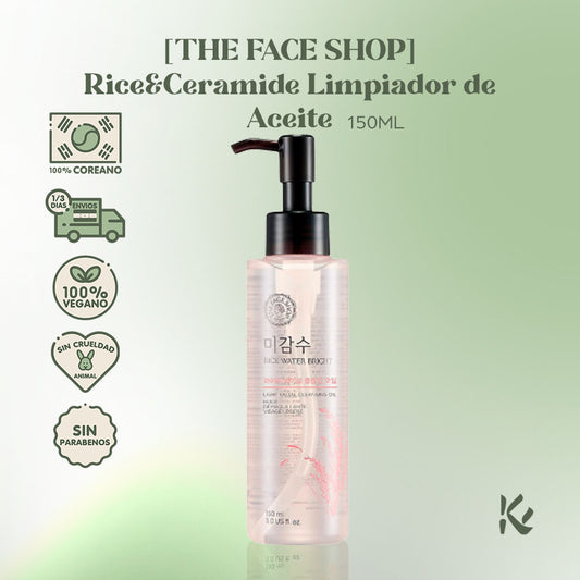 The Faceshop Rice Cleansing Oil - Arroz, Canola, Moringa - Hidratación y Limpieza Profunda - Korean Skin Care