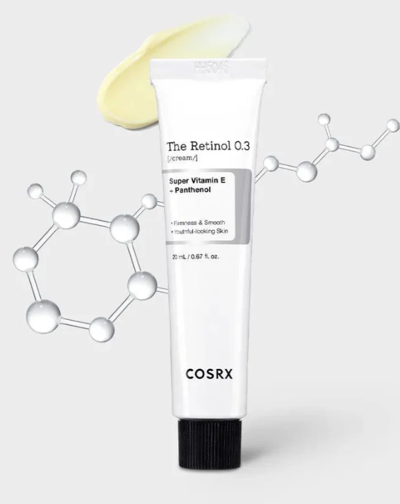 COSRX The Retinol 0.3 Cream - Retinol Puro, Retinol Tocotrienol, Pantenol y Adenosina - Antiedad y Revitalización - Korean Skin Care