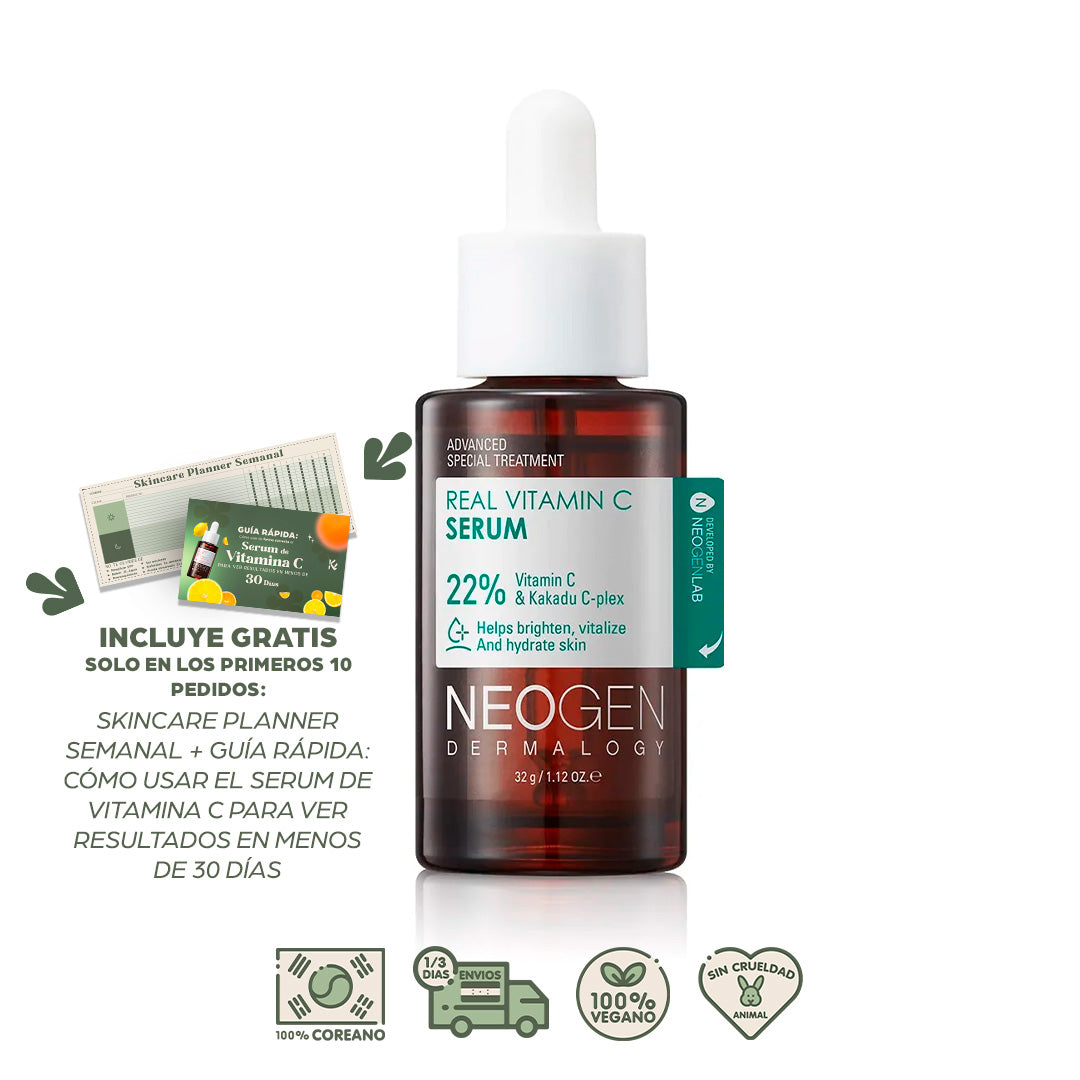 Neogen Real Serum - Niacinamida, Vitamina C, Péptido para combatir pigmentación, arrugas, piel seca, opacidad - Korean Skin Care