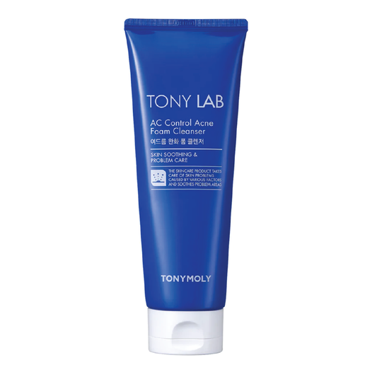 Tony Lab AC Control Acne Foam Cleanser - Limpiador en Espuma para Acné, Ideal para Piel Grasa y Sensible, con Ácido Salicílico y Aloe Vera, Limpieza Profunda y Calmante